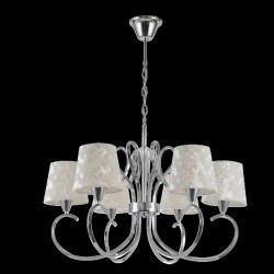 Lampara Cancun 6xe14 Cromo Pantalla Blanca 98x62x62 Cm