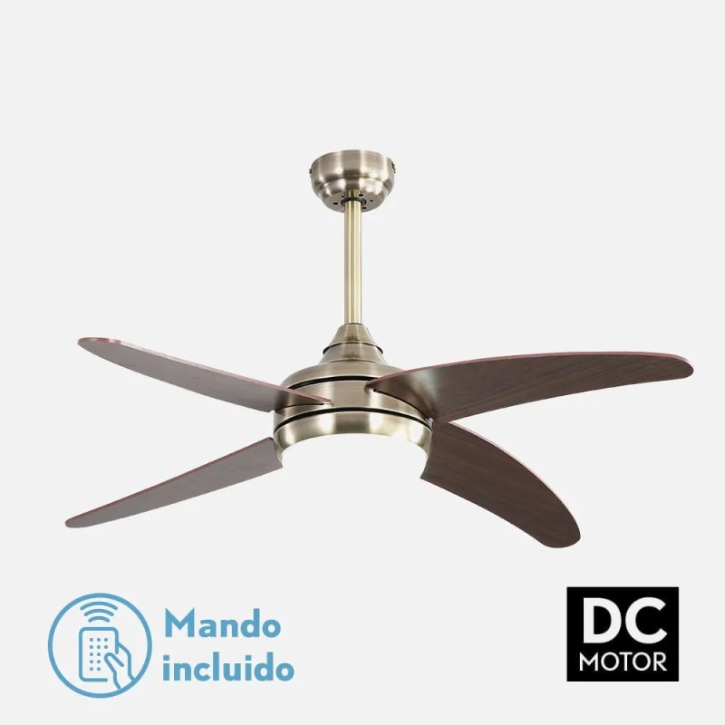 Ventilador Dc Klod Rustico/nogal Ventilador Dc Klod Rustico/nogal