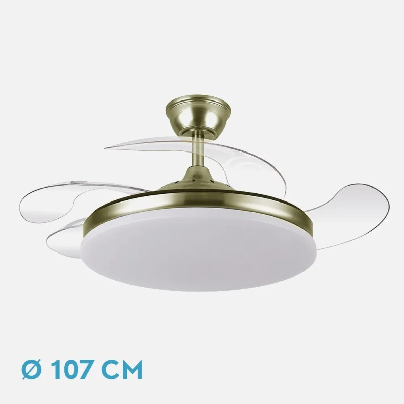 Ventilador Dc Tridente 59w 4aspas Desp 107d 6980lm Reg.intensidad Remoto+temporizador+memoria 3000-4000-6000k Ventilador Dc Tridente 59w 4aspas Desp 107d 6980lm Reg.intensidad Remoto+temporizador+memoria 3000-4000-6000k