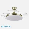Ventilador Dc Tridente 59w 4aspas Desp 107d 6980lm Reg.intensidad Remoto+temporizador+memoria 3000-4000-6000k