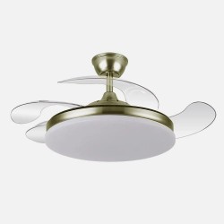 Ventilador Dc Tridente 59w 4aspas Desp 107d 6980lm Reg.intensidad Remoto+temporizador+memoria 3000-4000-6000k