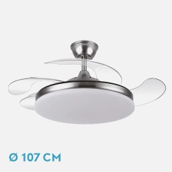 Ventilador Dc Tridente 59w 4aspas Desp 107d 6980lm Reg.intensidad Remoto+temporizador+memoria 3000-4000-6000k