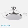 Ventilador Dc Tridente 59w 4aspas Desp 107d 6980lm Reg.intensidad Remoto+temporizador+memoria 3000-4000-6000k