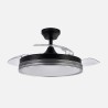 Ventilador Dc Escarcha Negro/gris 72w 3aspas Desplegables 107d 7200lm 6vel 3000k,4500k,6000k, Remoto+temporizador+memoria