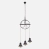 Colgante Rustico Rueca 3xe27 Marron