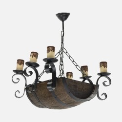 Lampara 6xe27 Barril Negro/marron
