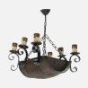 Lampara 6xe27 Barril Negro/marron