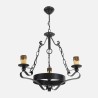 Lampara Rustica 3xe27 Medieval Negro