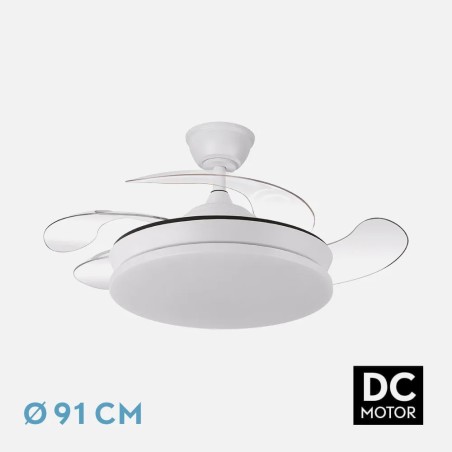 Ventilador Dc Tridente Mini 40 cm de diametro, 91 con aspas abierta